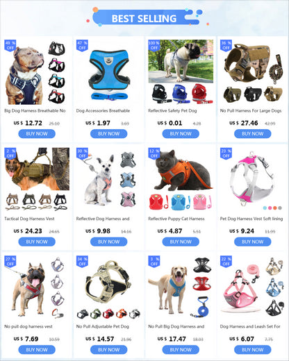 Reflective Safety Pet Dog Harness and Leash Set for Small Medium Dogs Cat Harnesses Vest Puppy Chest Strap Pug Chihuahua Bulldog