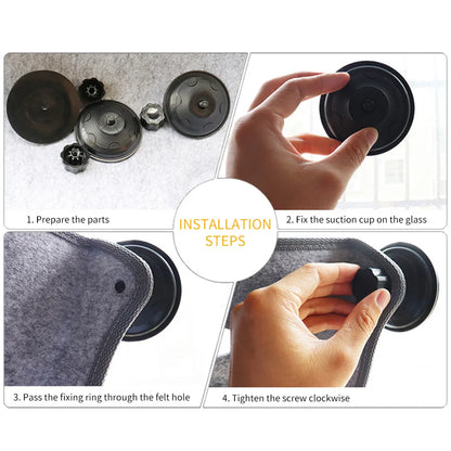 Cat Window Hammock With Strong Suction Cups Pet Kitty Hanging Sleeping Bed Storage For Pet Warm Ferret Cage Cat Shelf Seat Beds