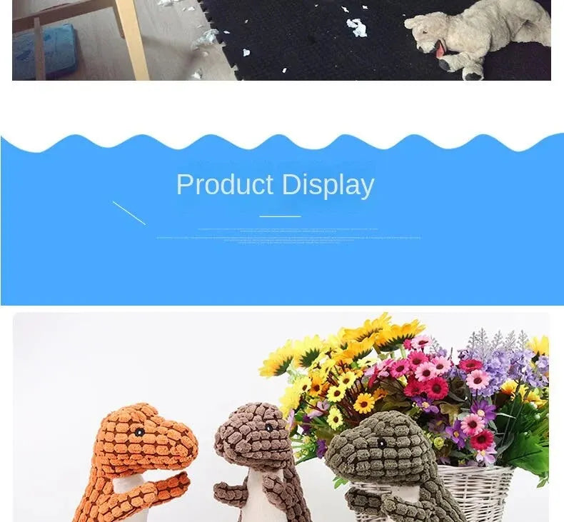 Dogs Pet Plush Dinosaur Toys Interactive Dog Chew Toys Plush Stuffing Pet Supplies Dog Toys for Small Dogs