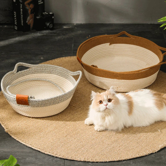 Cat Bed Handmade Rattan Woven Pet Nest