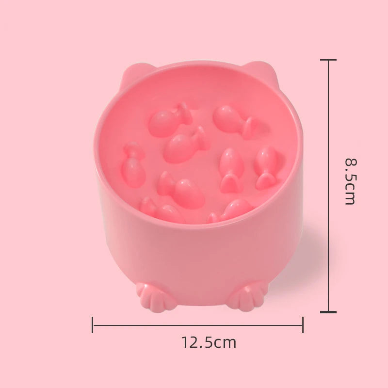 Cat slow food bowl small cat and dog anti-choking bowl neck protection design cat and dog feeding device pet supplies