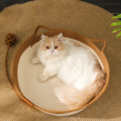 Cat Bed Handmade Rattan Woven Pet Nest