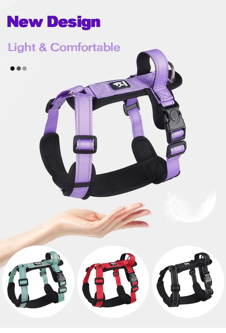 New Pet Dog Harness Reflective With Handle Easy Control Dog Vest Harness Adjustable Puppy Chest Straps for Small Medium Dogs