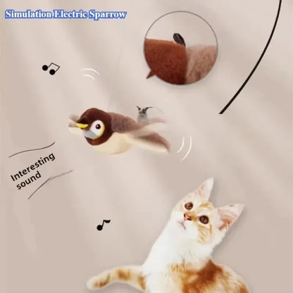 Hot Cat Interactive Toys Catnip Electric Pat Bird (with Catnip) Dog Cats Touch-Activated Squeaky Plush Toy Pet USB Rechargeable