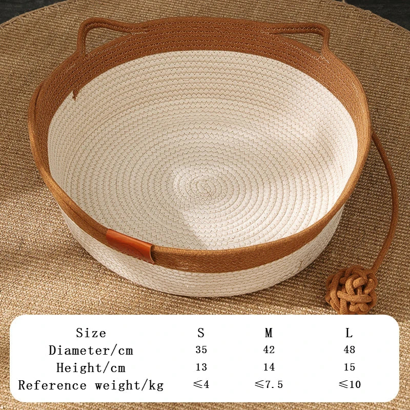Cat Bed Handmade Rattan Woven Pet Nest