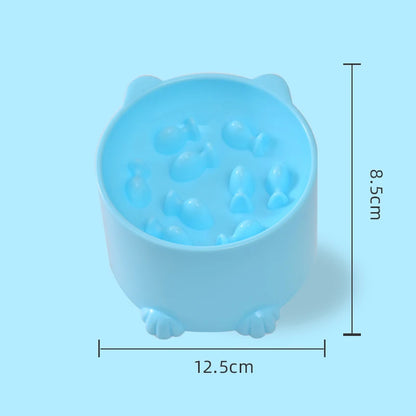 Cat slow food bowl small cat and dog anti-choking bowl neck protection design cat and dog feeding device pet supplies