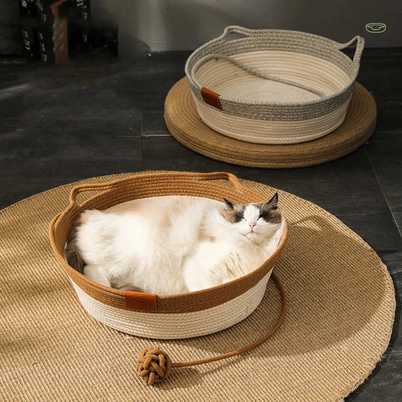Cat Bed Handmade Rattan Woven Pet Nest